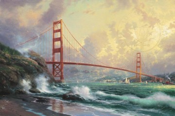 japanese bridge Painting - Golden Gate Bridge San Fra Thomas Kinkade